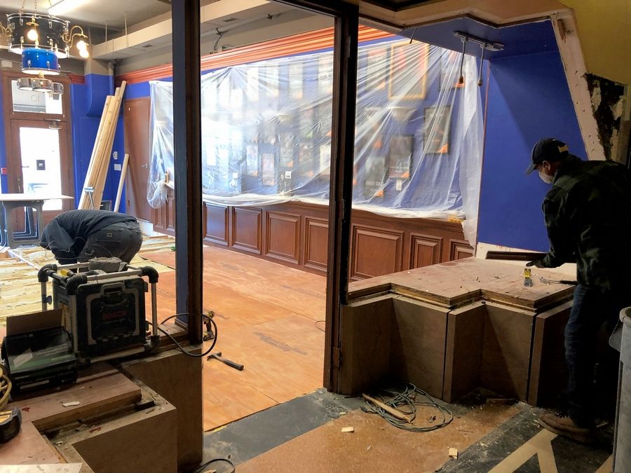 A former box office at the Arcada Theatre is being transformed into a "Bar-Cada" lounge with a bar and video gambling.