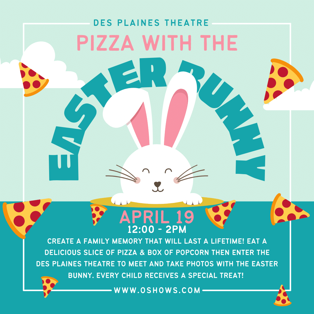 A pizza party with the Easter Bunny