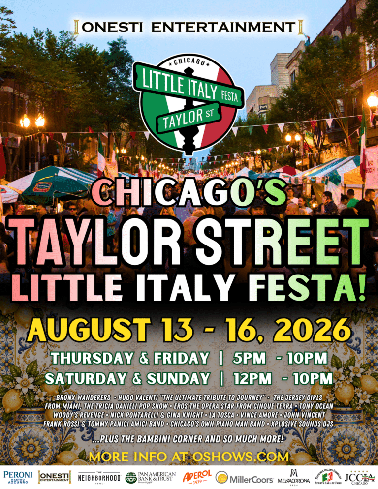 TAYLOR STREET LITTLE ITALY FESTIVAL IS RETURNING TO CHICAGO August 13 – 16, 2026