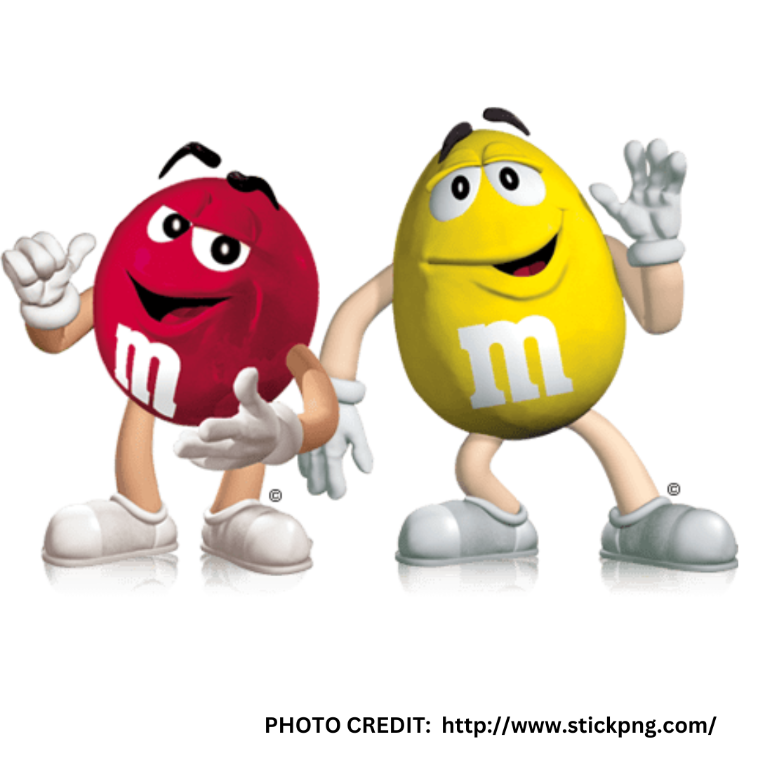 m& m with photo credit